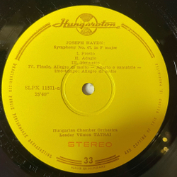Винтажная виниловая пластинка LP J. Haydn Гайдн, Hungarian Chamber Orchestra, Vilmos Tatrai, Symphony No. 67 In F Major, Symphony No. 68 In B Flat Major (Венгрия 1971)