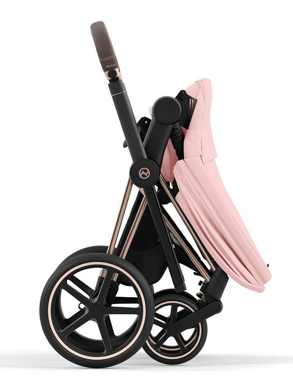 Коляска 3 в 1 Cybex Priam IV Rosegold complete и автокресло Cloud T i-Size Peach Pink Plus Peach Pink