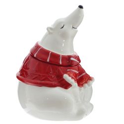 GAEM Конфетница "Белый медведь мечтатель", 1200 мл, L14 W15 H22 см