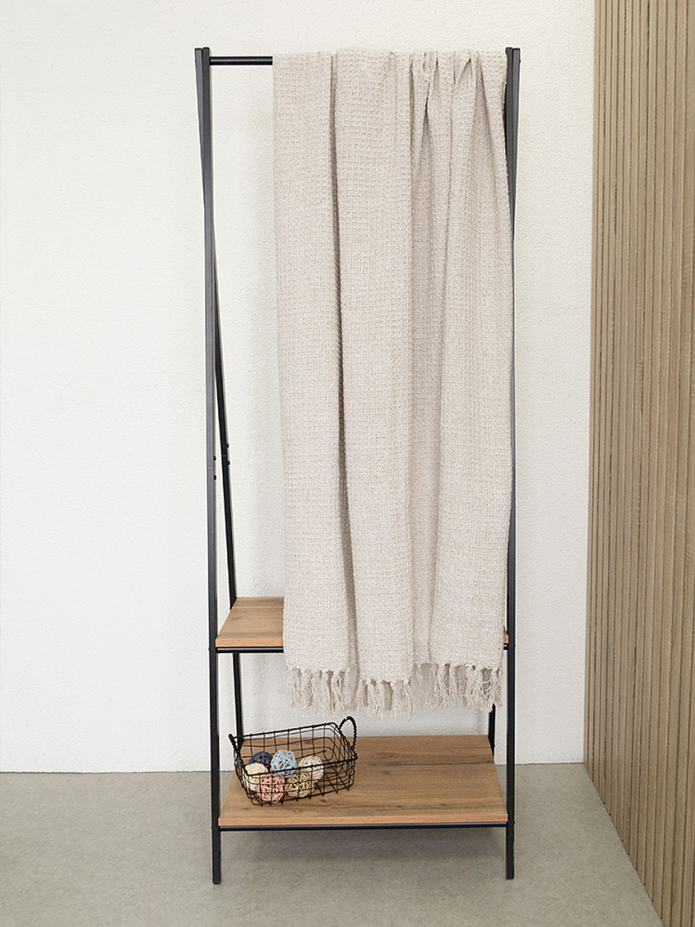 Покрывало DeNASTIA вафельное меланж 150x200 хб100% бежевый Индия