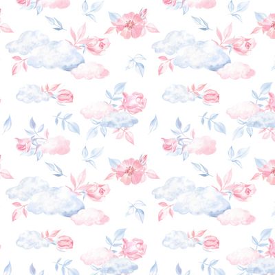 Цветочные облачка на белом / Floral Clouds on white