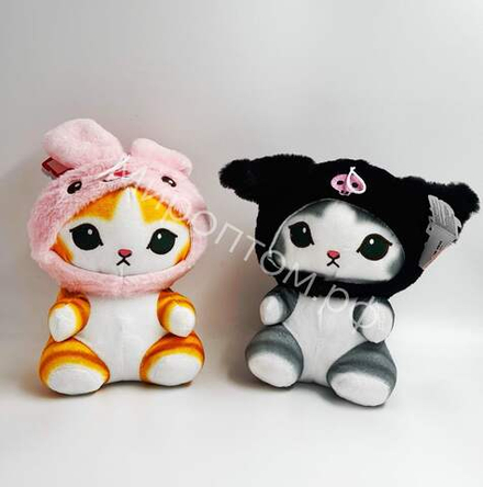 Мягкая игрушка котик в костюме аниме оптом