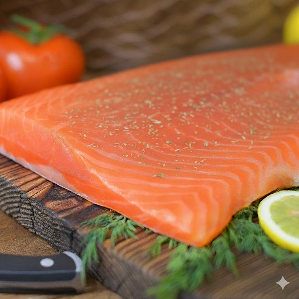 Филе форели слабой соли "Карельские травы" с фермы, Ладожское озеро (~500г)