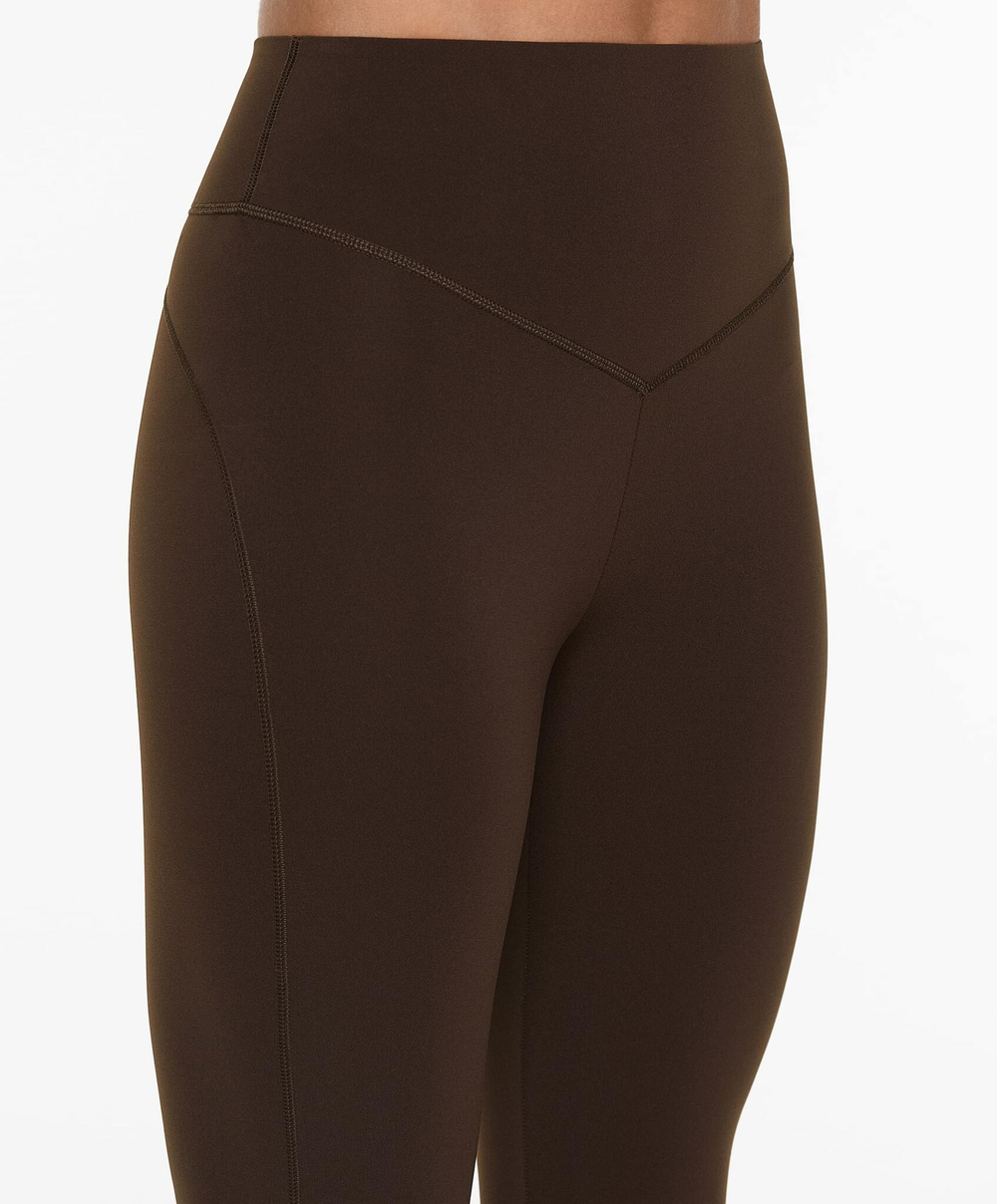 OYSHO Легинсы до щиколотки Compressive Running с высокой посадкой, 65 см, темно-коричневый