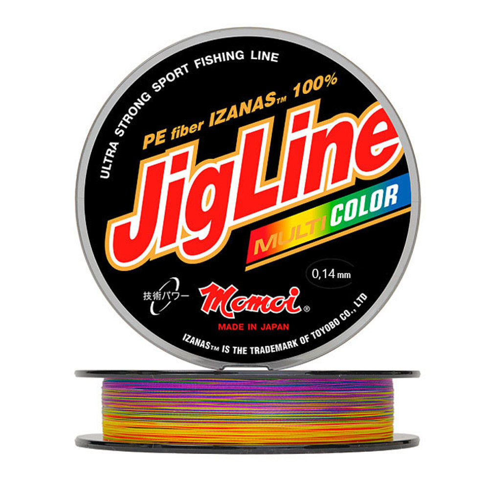 Шнур JigLine Multicolor 0,14 мм., 10,0 кг, 150 (5 цветов)