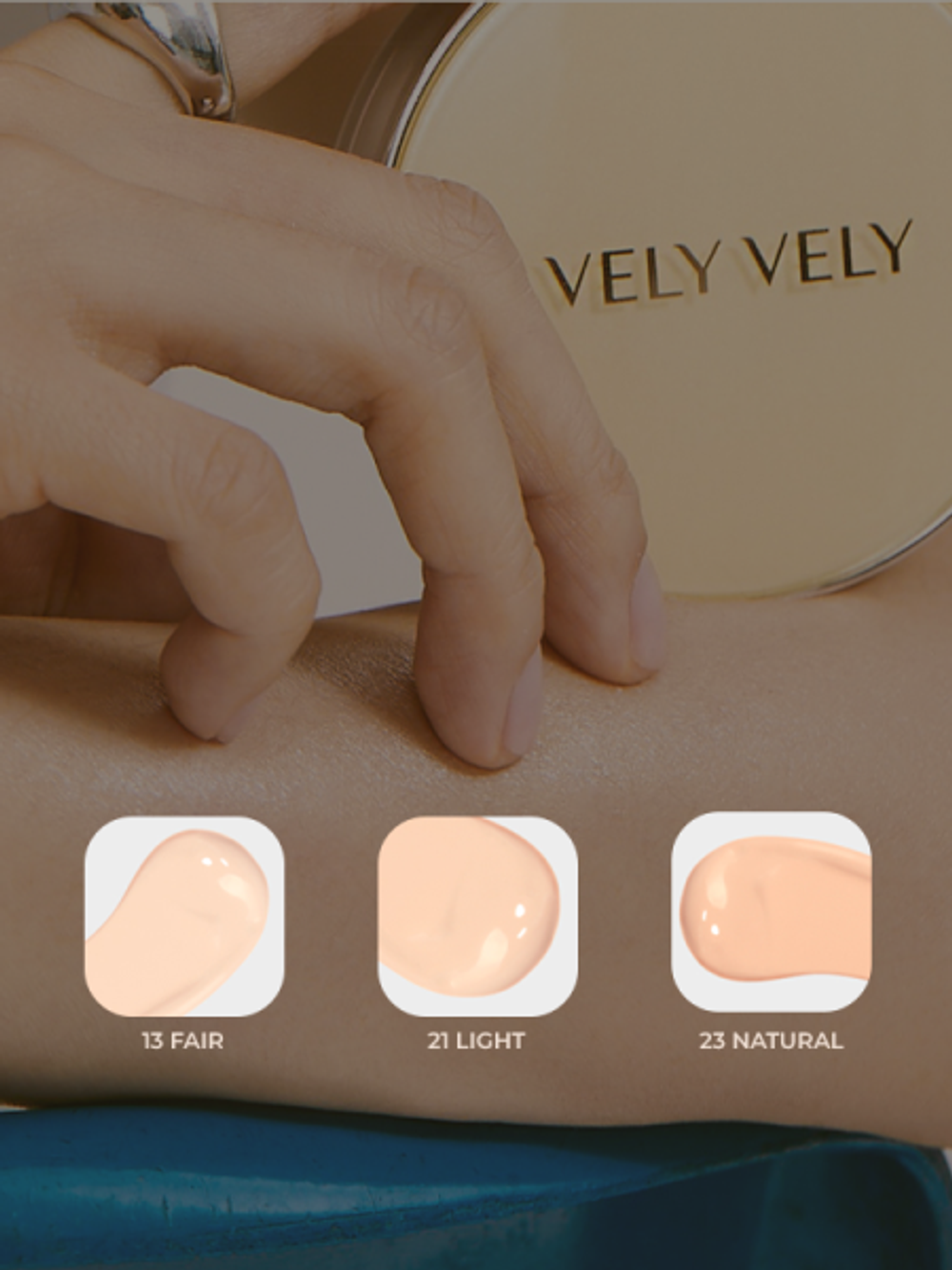 Vely Vely Тональная основа-кушон с рефилом – 23 натуральный Aura Honey Glow Cushion – Natural 15 гр х 2 шт
