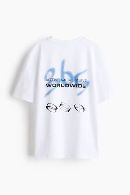 H&M Спортивная футболка с принтом DryMove, белый