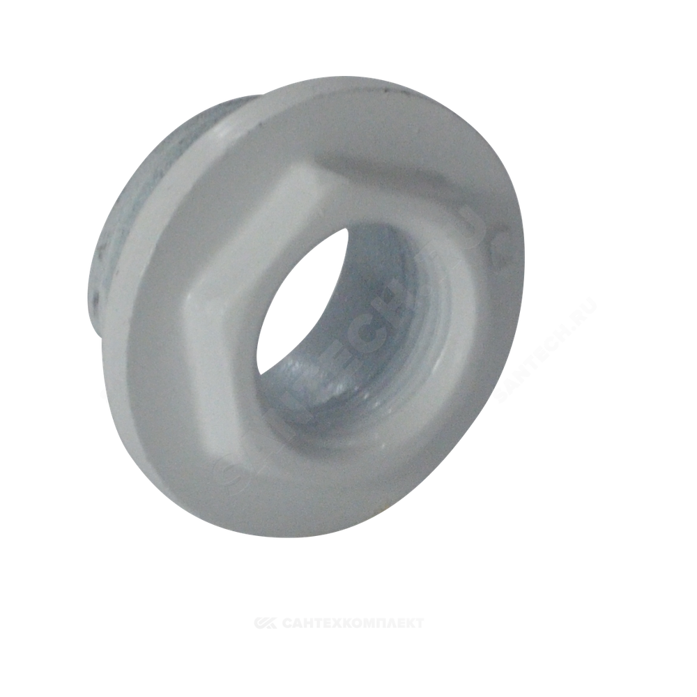 Заглушка (пробка) проходная 1"x1/2" правая резьба для алюминиевых и биметаллических радиаторов с прокладкой Ogint
