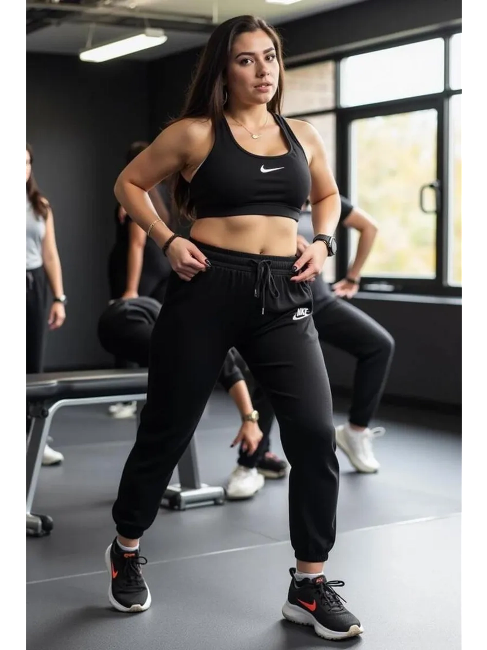 брюки спортивные NIKE для фитнеса для дома с манжетами