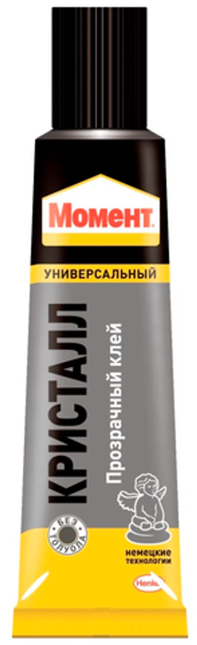 Клей универсальный КРИСТАЛЛ прозрачный 30мл ш/бокс "Момент"