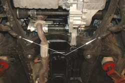 Защита картера двигателя, КПП (2,5 мм, сталь) для SsangYong Actyon New (Korando) 2011-2019 (V = 2.0d AT/MT) Sheriff.29.2042