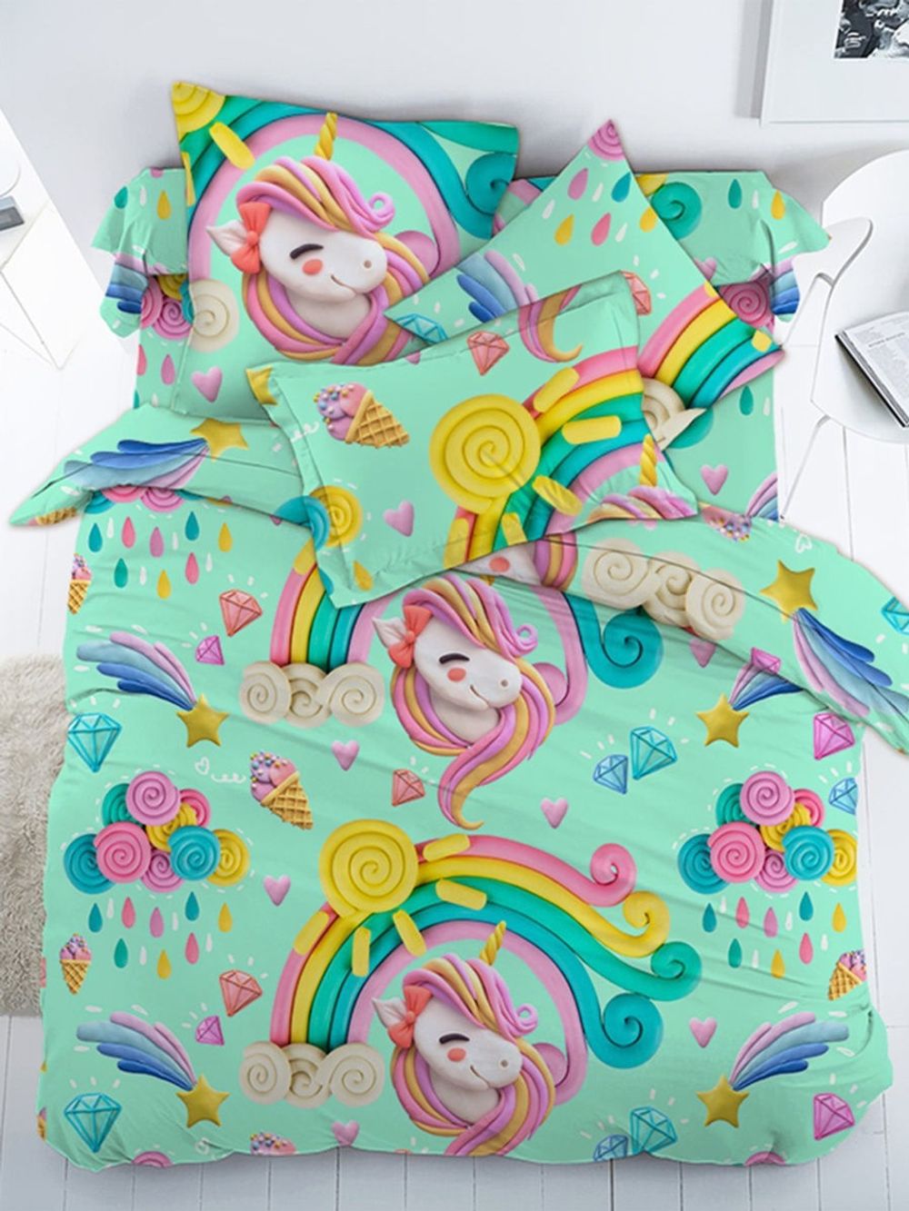 Пододеяльник Сказка "Единорог" 1,5-спальный на молнии 145х215 см, перкаль