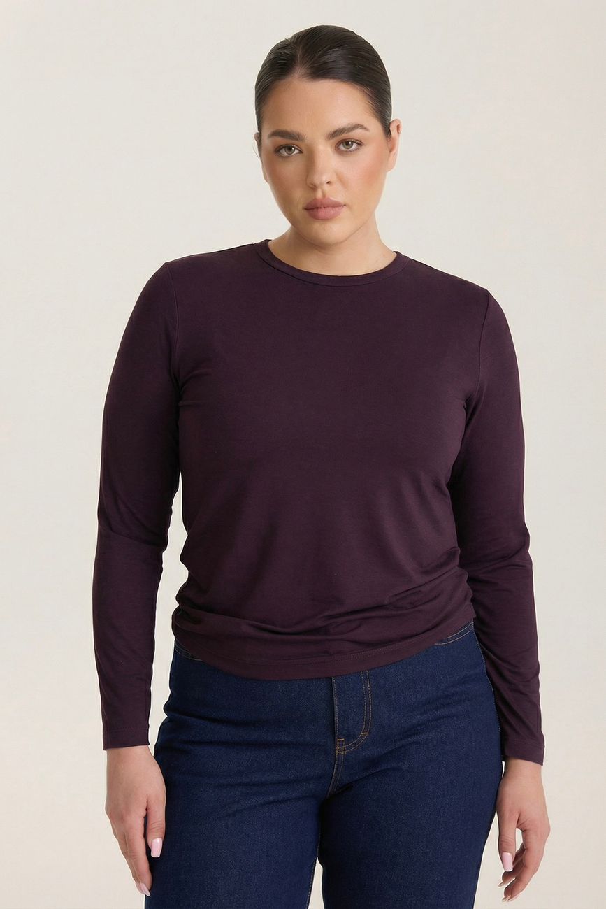 Лонгслив из трикотажа, инжир