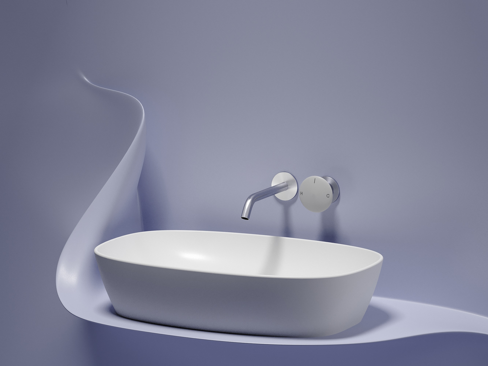 Умывальник чаша накладная овальная (цвет Белый Матовый) Element 610x385x140 мм