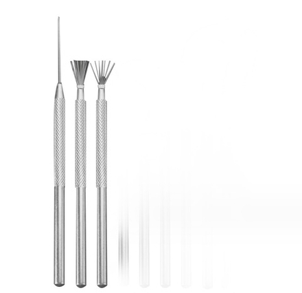 Набор инструментов металлические стеки для лепки "Набор три предмета: 2 текстурные кисти и шило"Кисть текстурная металлическая / стек для лепки