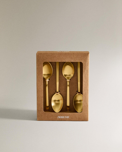 Zara Home набор столовых приборов из нержавеющей стали, цвет золотой, 14 см