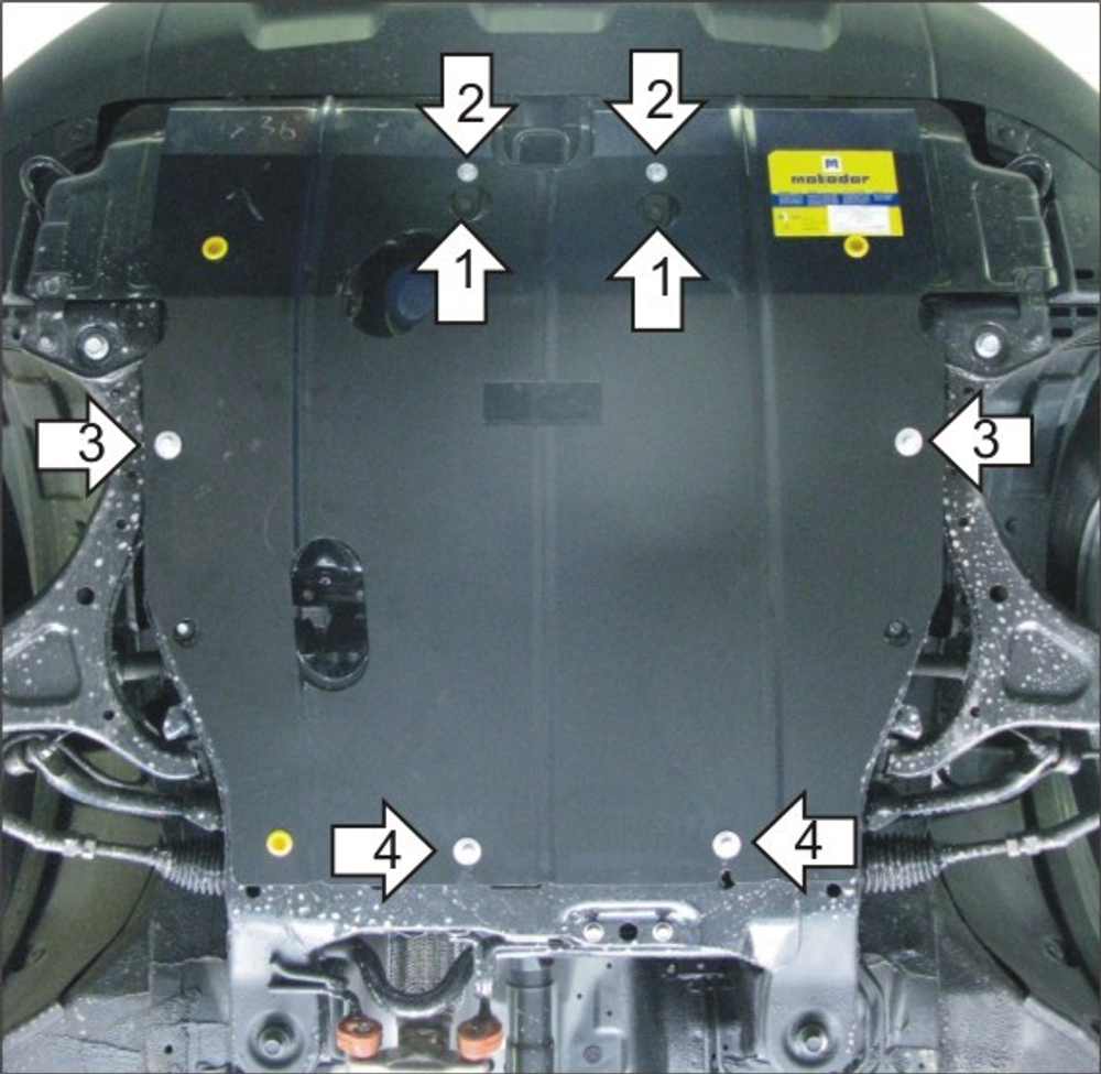 Защита картера Двигателя, КПП. 2 мм, Сталь. для KIA Sorento 2009-2012 MOTODOR.01027
