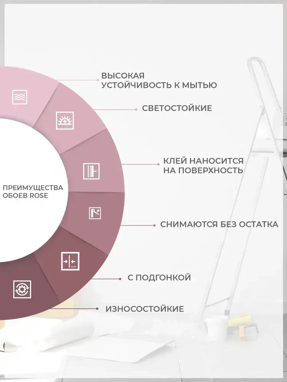 Обои виниловые на флизелине MIA артикул m89106, метровые, моющиеся, для кухни, для спальни, для гостиной, для коридора,1.06*10.05 м