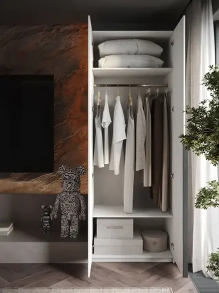 Шкаф распашной Soho, белый, с ручкой, 81 см