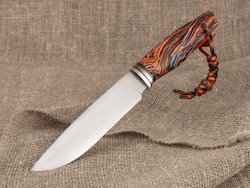 Нож для бушкрафта "Гектор", сталь VG-10/Elmax, рукоять микарта (оранжевая)