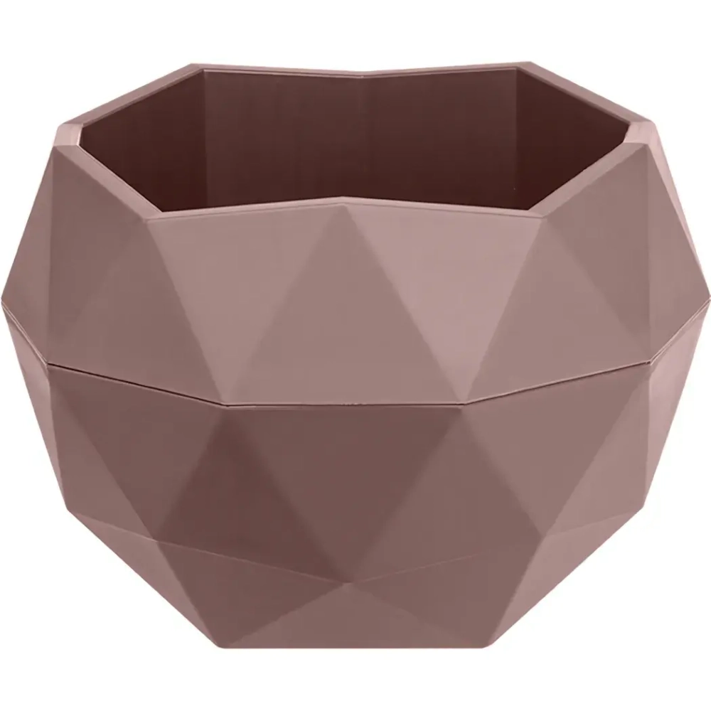 Кашпо для цветов пластиковое 2,5л d-21,8см «Топаз» Пыльная роза