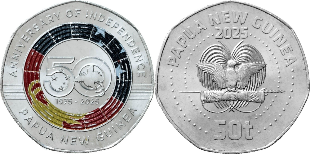 Папуа - Новая Гвинея 50 тойя, 2025 50 лет Независимости UNC
