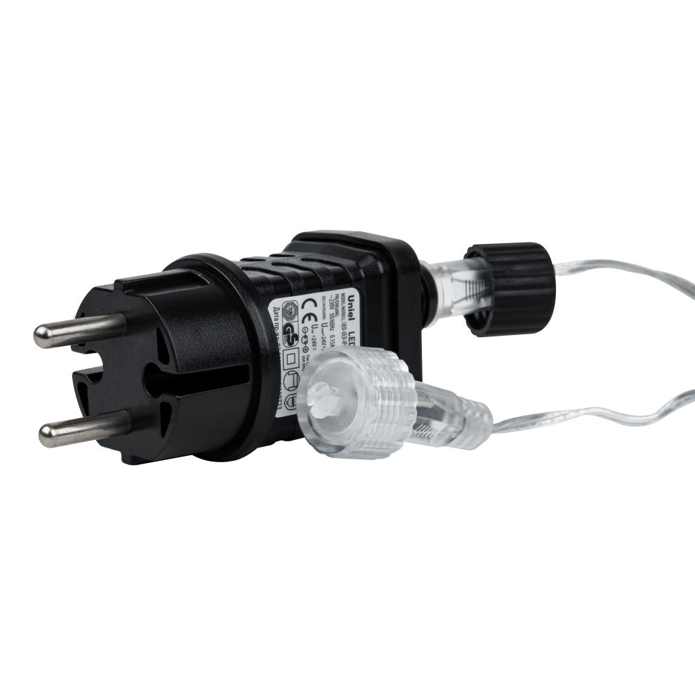 ULD-B12006-195-TTK AMBER IP44 Бахрома светодиодная с эффектом мерцания. 12м. Соединяемая. 195 светодиодов. Янтарный свет. Провод прозрачный. ТМ Uniel