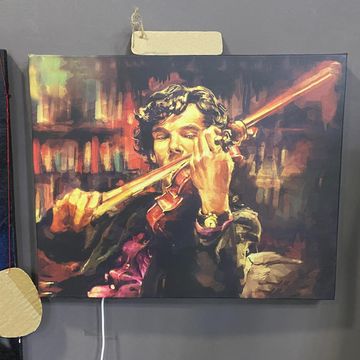 Картина Шерлока Холмса со скрипкой(светящаяся)
