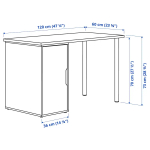 Письменный стол с ящиком - IKEA LAGKAPTEN/ALEX, 120х60 см, под беленый дуб/белый, ЛАГКАПТЕН/АЛЕКС ИКЕА