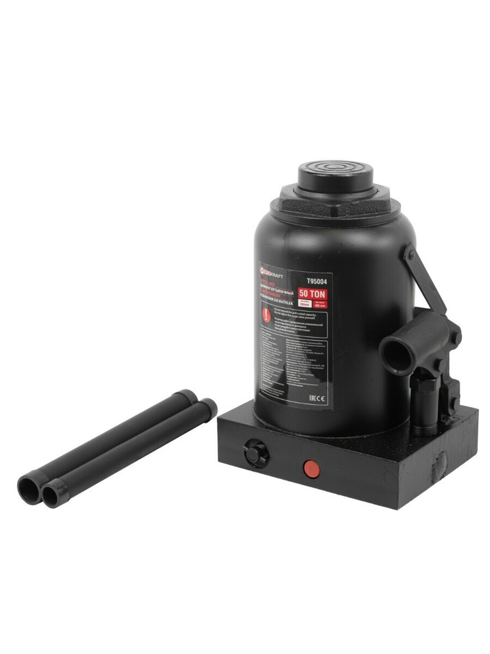 Домкрат бутылочный 50т с клапаном (h min-260мм, h max-480мм) FORCEKRAFT FK-T95004(DS)