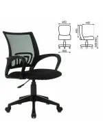 Кресло BRABIX "Fly MG-396", с подлокотниками, сетка, черное, 532083