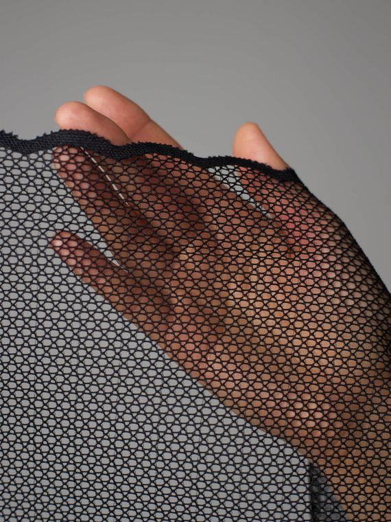 03-188 Кружево эластичное 22 см, черный 170