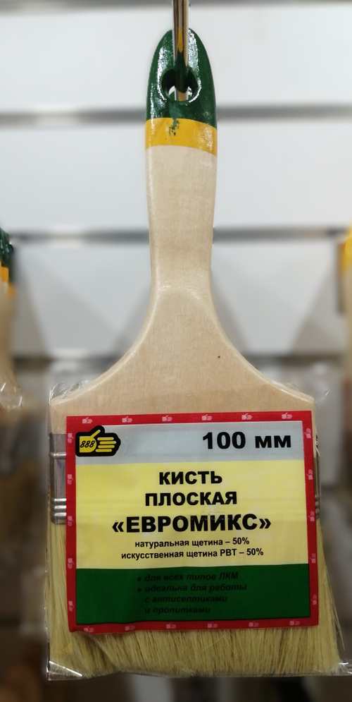 Кисть плоская из смесовой щетины 4,0" ЕвроМикс
