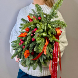 «Вечер у камина» композиция из пихты на Новый год и Рождество