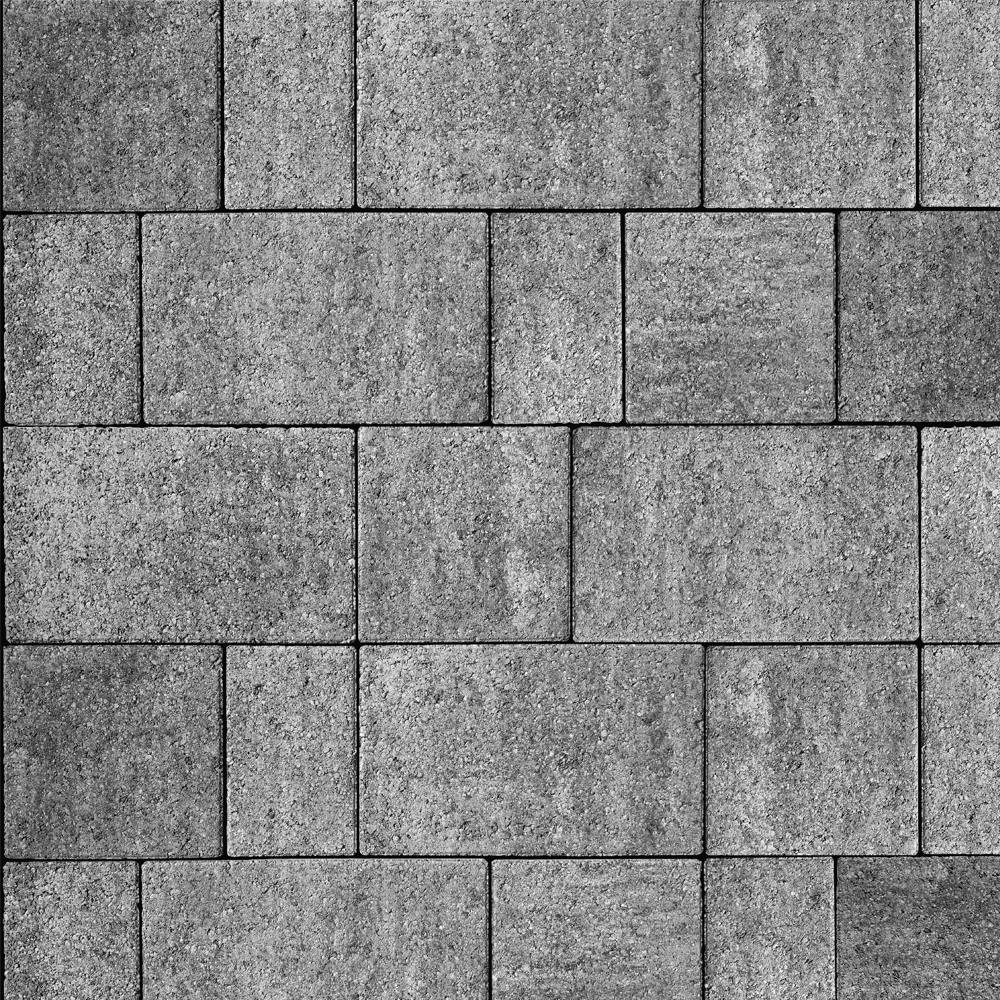 ТРОТУАРНАЯ ПЛИТКА СТАРЫЙ ГОРОД - А.1.ФСМ.4 ЛИСТОПАД ГРАНИТ АНТРАЦИТ, КОМПЛЕКТ ИЗ 3 ВИДОВ ПЛИТ