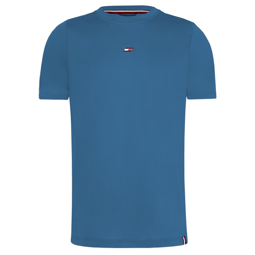 Мужская теннисная футболка Tommy Hilfiger Essential Training Small Logo Tee - blue coast