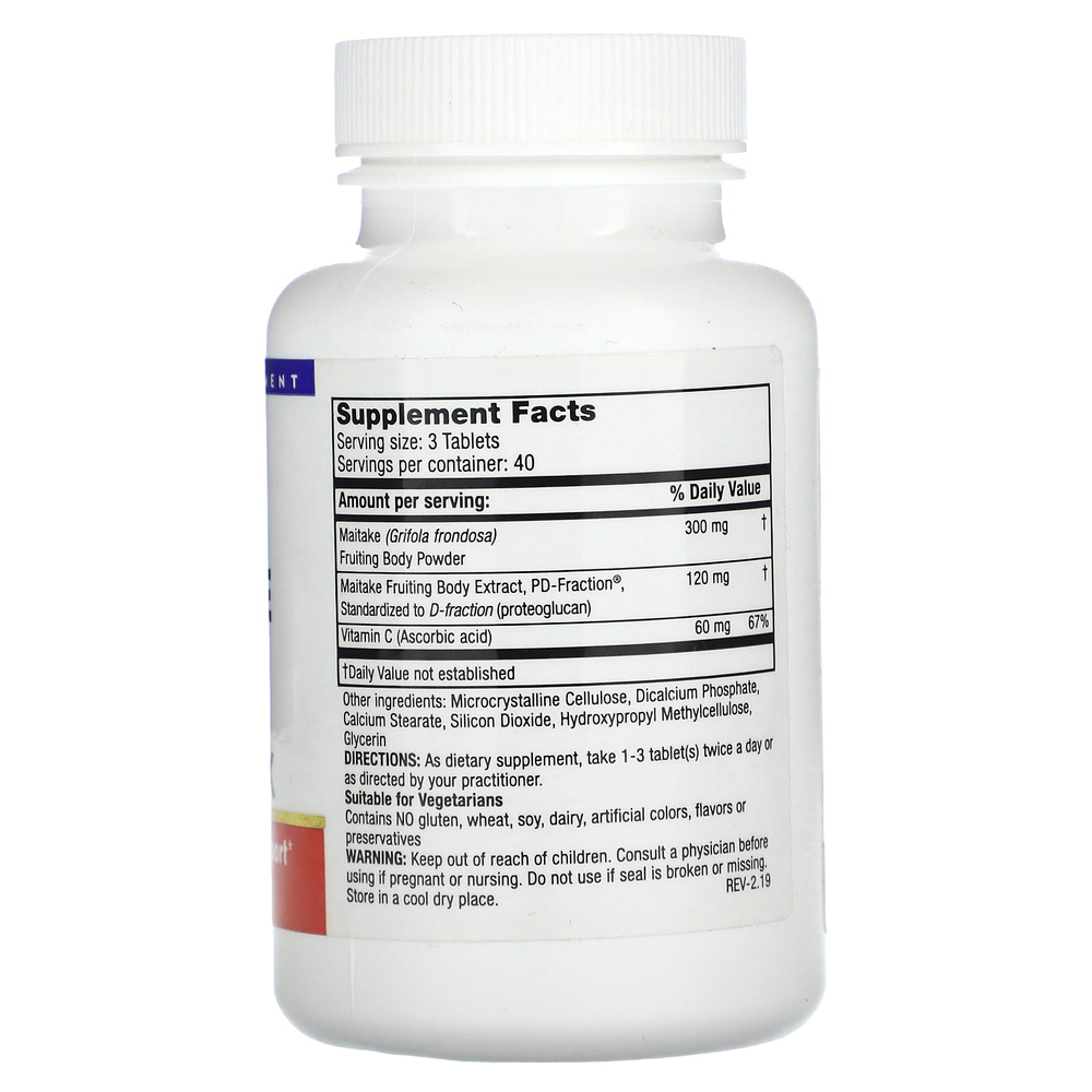 Mushroom Wisdom, Maitake D-Fraction, Pro 4X, 120 вегетарианских таблеток