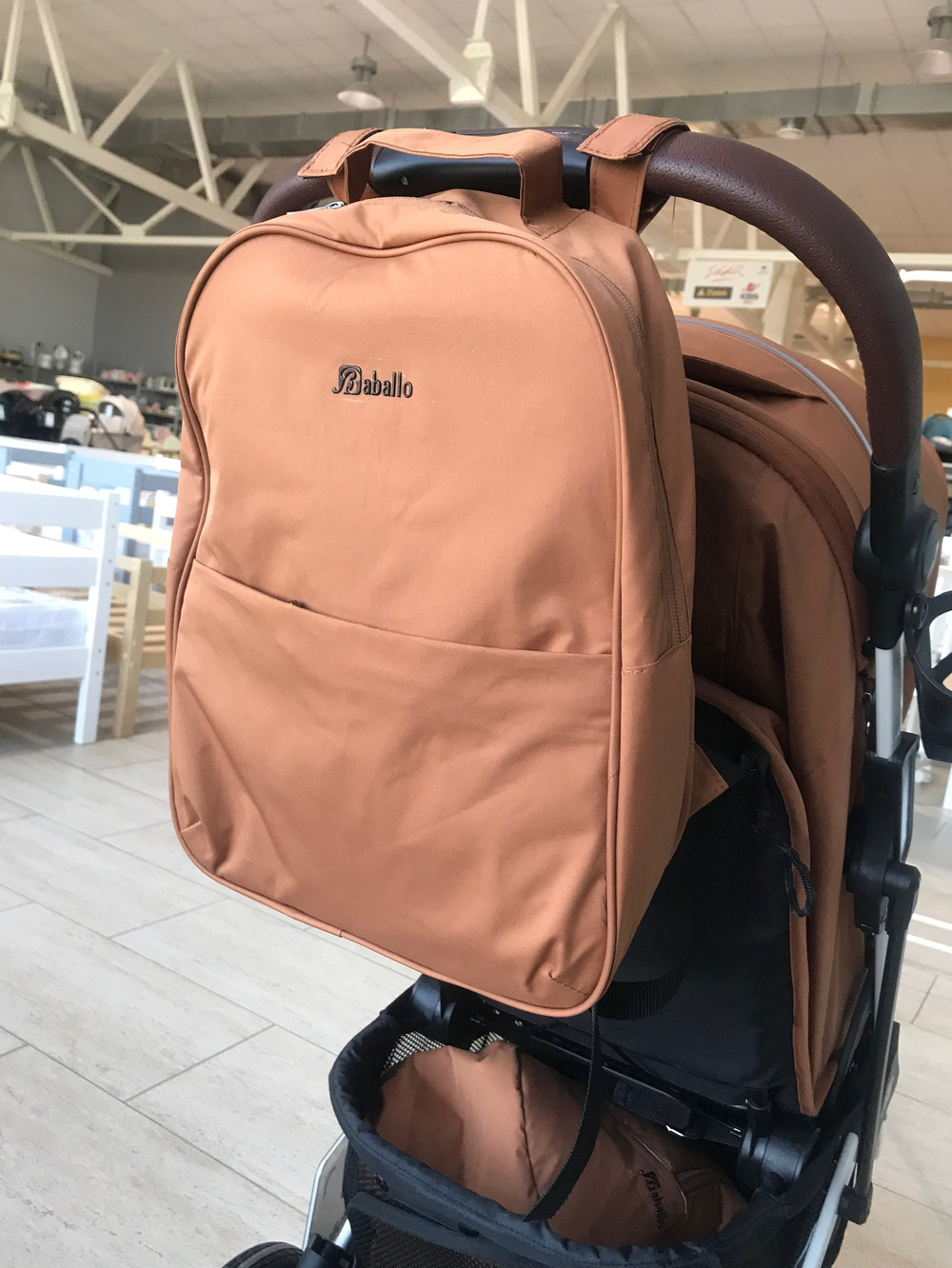 Коляска прогулочная Babalo 2024 Амбровый текстиль на белой раме