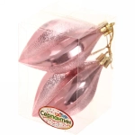 Ёлочные игрушки «Таинственное очарование» Капля 8 см (набор 2шт), розовое золото