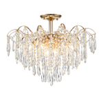 Потолочный светильник 8x60Вт E14, металл/хрусталь, золото/прозрачные кристаллы