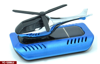 Ароматизатор-игрушка -на торпеду- Вертолет - солн батар (жидк)- YC-125BLU синий