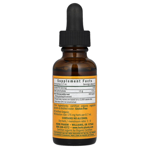 Herb Pharm, азиатский женьшень, без спирта, 30 мл (1 жидк. унция)