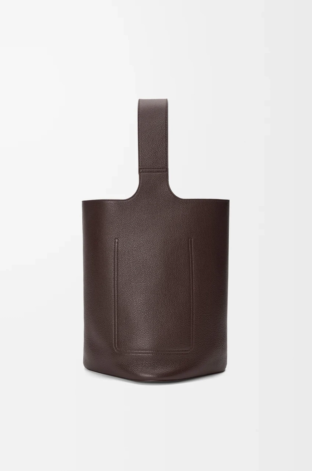 Loewe Большая сумка-ведро Pebble в мягкой зернистой телячьей коже, темно-коричневый