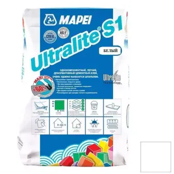 Мапеи Ultralite S1 Белый клей для плитки на цементной основе 15кг