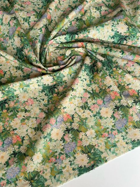 ДУШИСТЫЙ БУКЕТ, ЗЕЛЕНО-БЕЛО-РОЗОВЫЙ - 100% ХЛОПОК 8