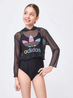 купальник слитный спортивный топ с капюшоном