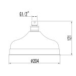 Лейка Lemark LM8989C для верхнего душа, 1-функциональная