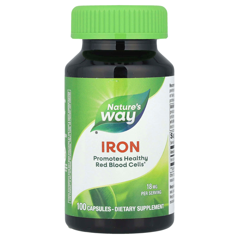 Nature's Way, Железо, 18 мг, 100 капсул