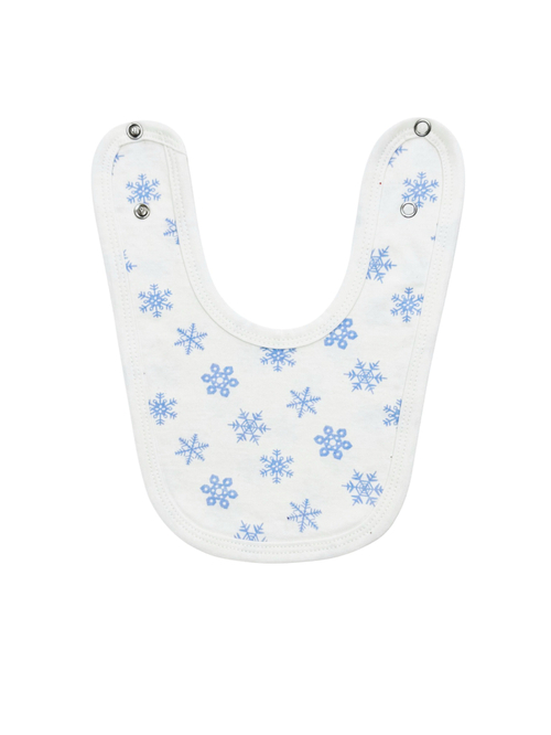 Двусторонний нагрудник Снежинки (0-12 мес)