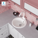 Мойка POLYGRAN ATOL-520 белый хлопок №36, смеситель SKS5 белый